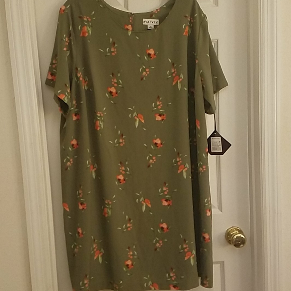 NWT Ava & Viv Floral Dress 2X 20W 22W